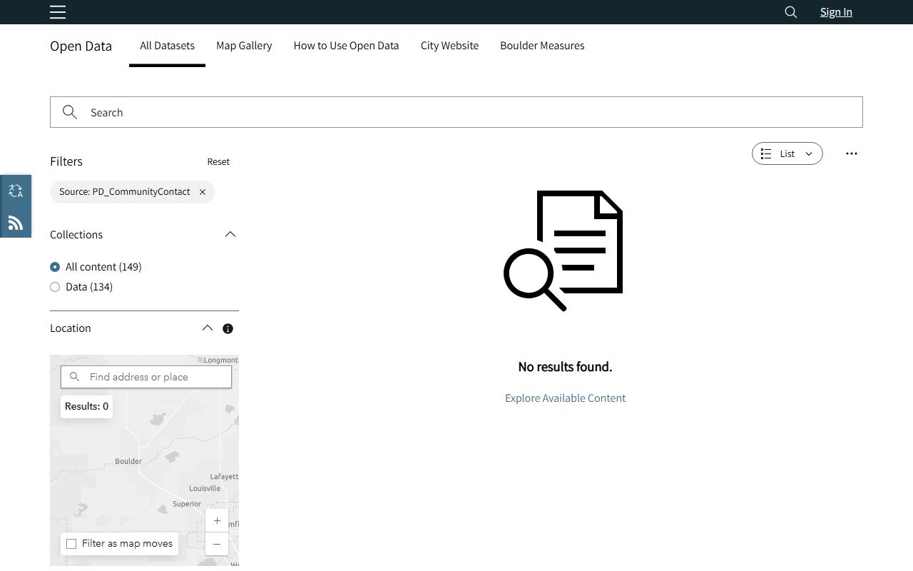 Boulder Police Open Data dashboard
