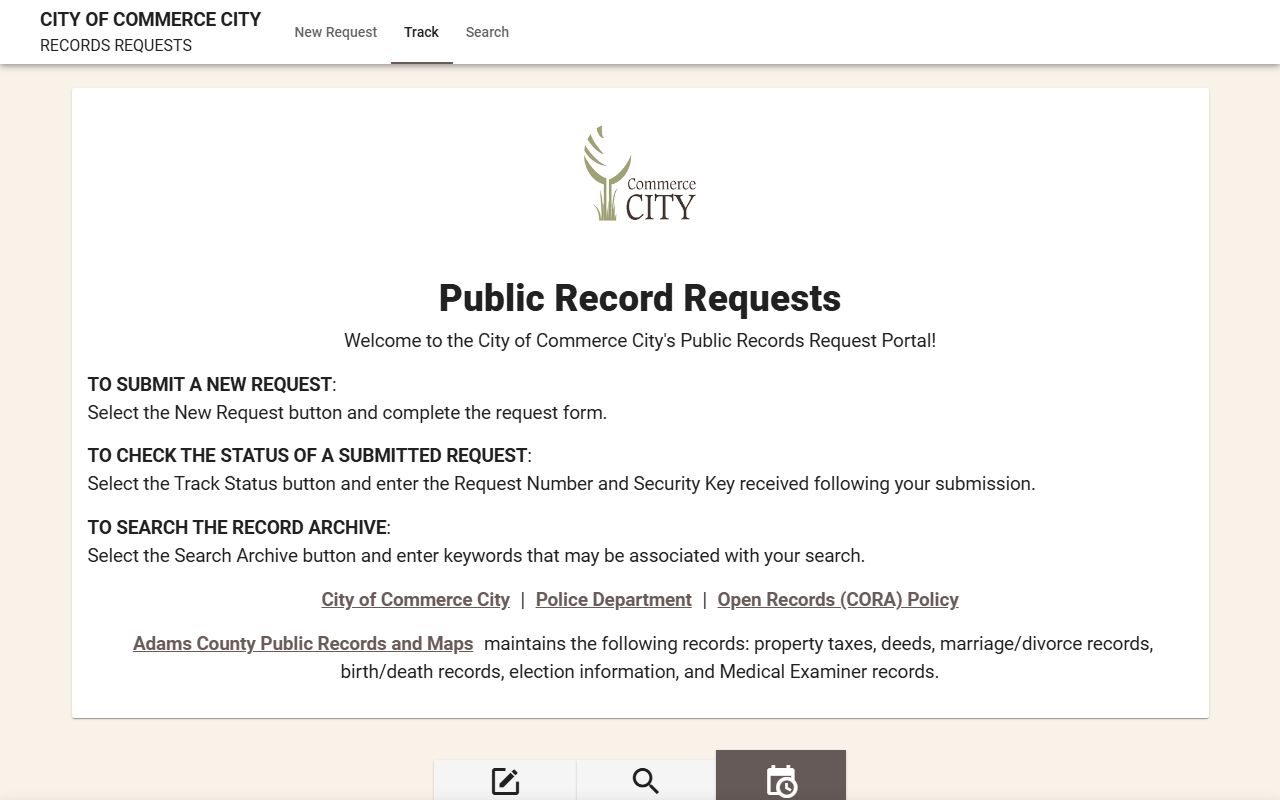 Commerce City JustFOIA police records portal