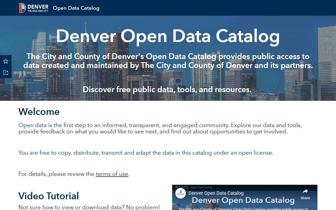 Denver Open Data Catalog public safety datasets