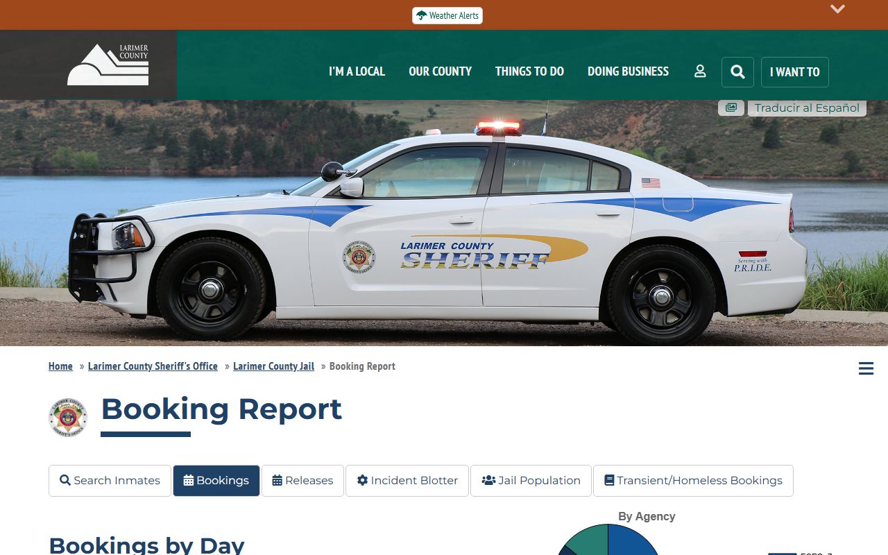Larimer County daily booking report showing recent jail intakes