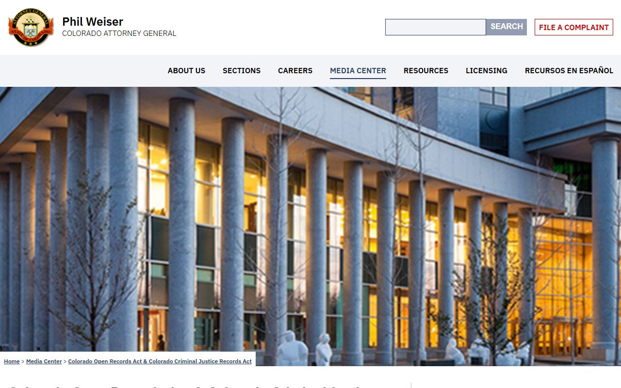 Colorado Attorney General CORA and CCJRA policy guidance page